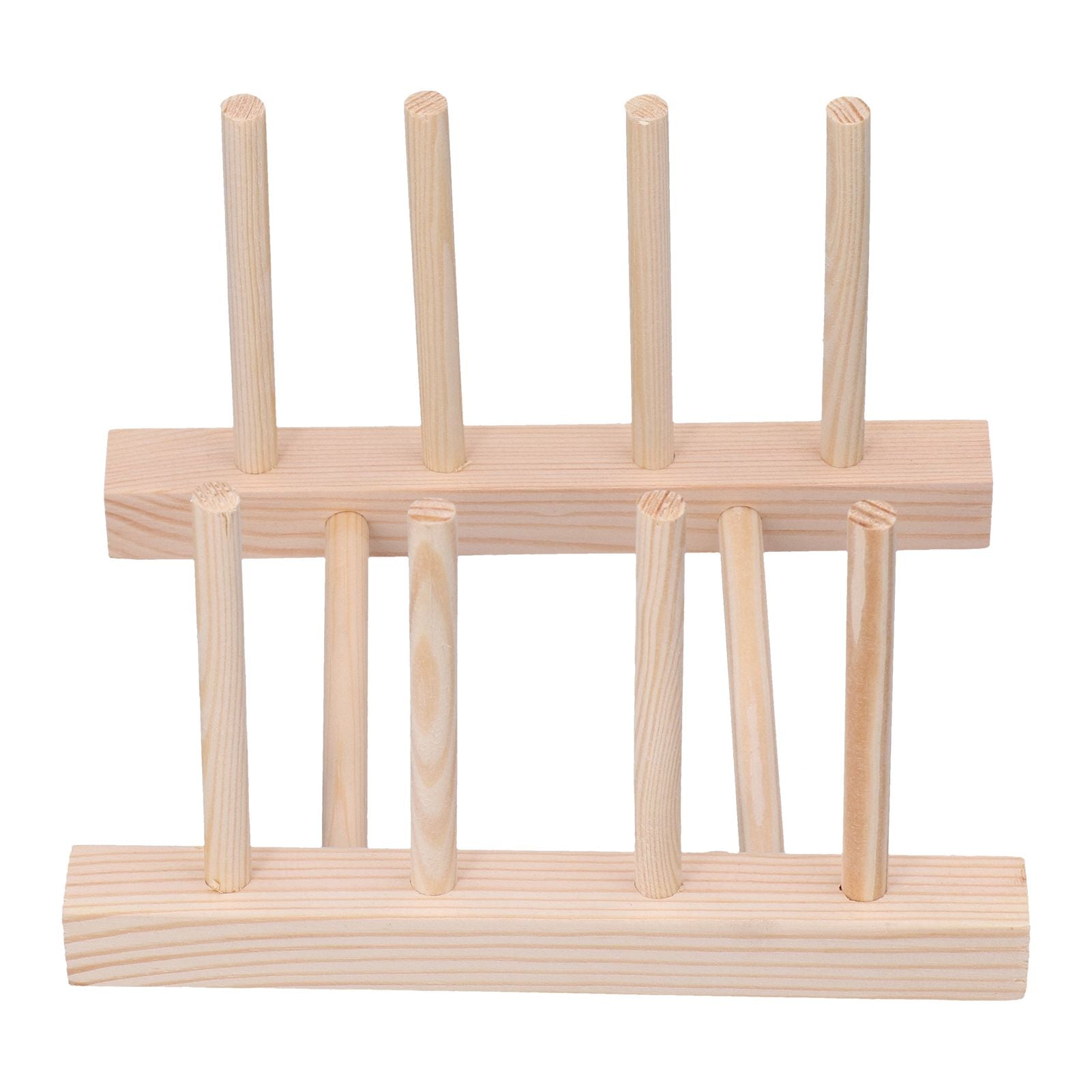 Bamboo Dish Plate Lightweight Portable Environmental Friendly Durable Pine Wood Dish Rack3 Grids 18cm V1294-YM0523-3117210180513