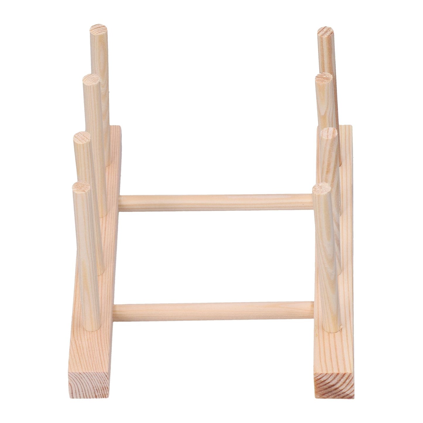 Bamboo Dish Plate Lightweight Portable Environmental Friendly Durable Pine Wood Dish Rack3 Grids 18cm V1294-YM0523-3117210180513