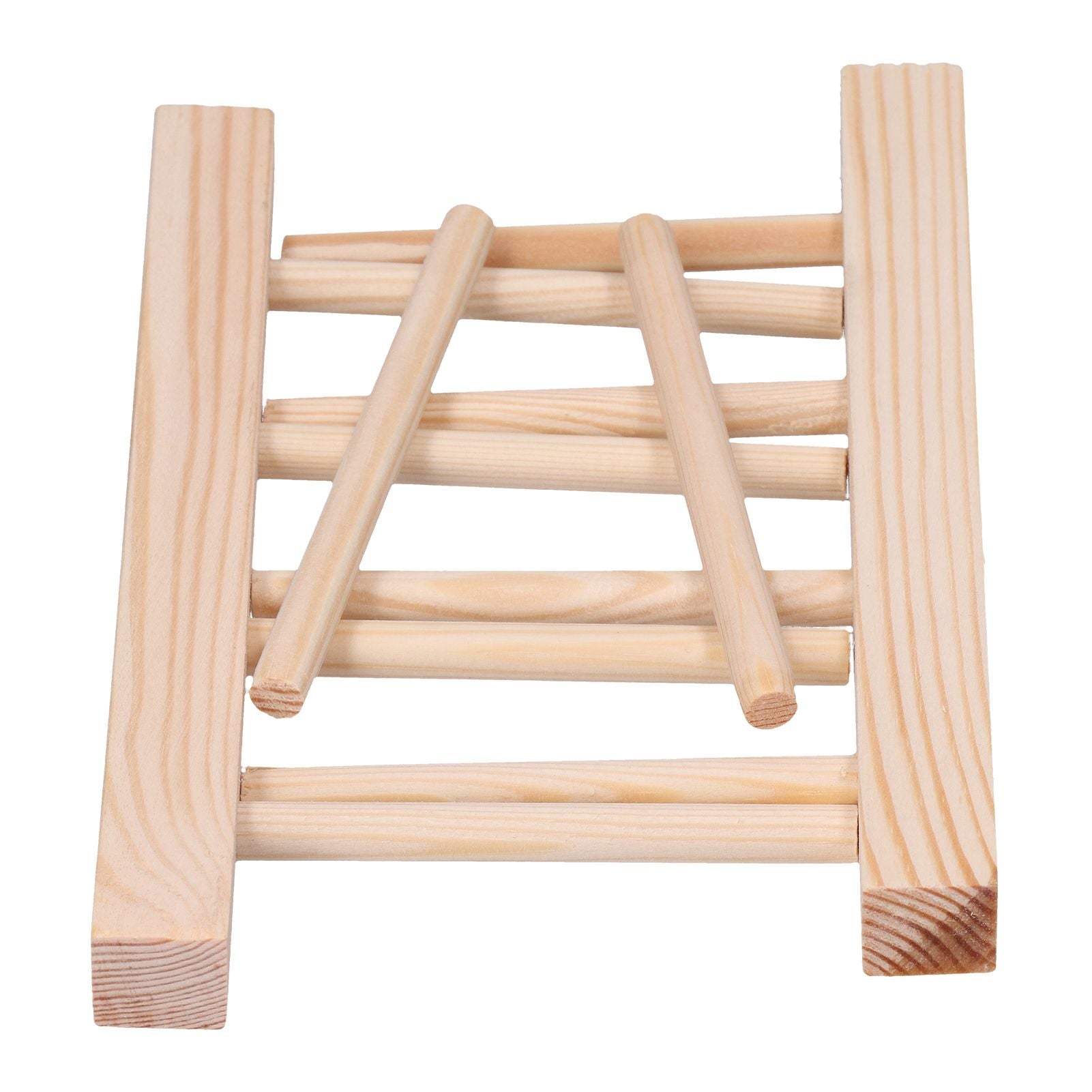 Bamboo Dish Plate Lightweight Portable Environmental Friendly Durable Pine Wood Dish Rack3 Grids 18cm V1294-YM0523-3117210180513