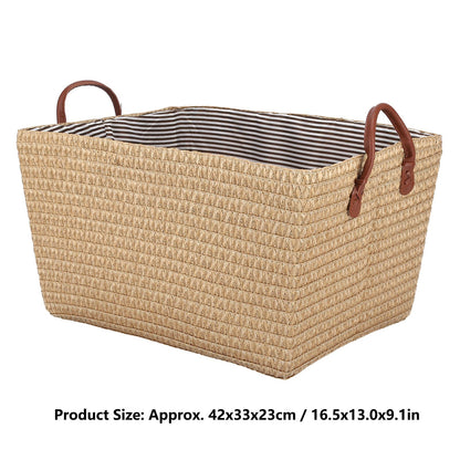 Large Collapsible Storage Basket Foldable Storage Bin for Toys Books Bedroom ClosetPale Yellow V1294-YM0523-3117210186511