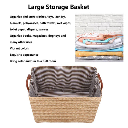 Large Collapsible Storage Basket Foldable Storage Bin for Toys Books Bedroom ClosetPale Yellow V1294-YM0523-3117210186511