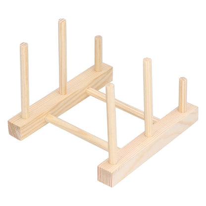 Wooden Dish Plate Drain Rack Non Defrmation Dinnerware Storage Organizer for Dish Plate Bowl Cup Pot Lid V1294-YM0523-3117210187211
