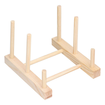 Wooden Dish Plate Drain Rack Non Defrmation Dinnerware Storage Organizer for Dish Plate Bowl Cup Pot Lid V1294-YM0523-3117210187211