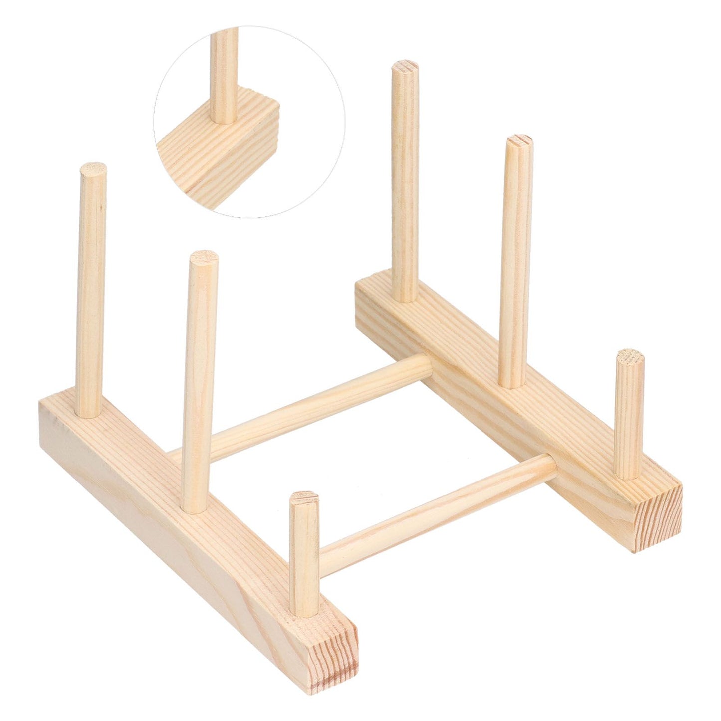 Wooden Dish Plate Drain Rack Non Defrmation Dinnerware Storage Organizer for Dish Plate Bowl Cup Pot Lid V1294-YM0523-3117210187211