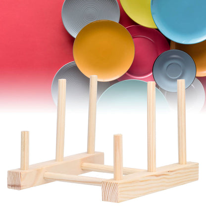 Wooden Dish Plate Drain Rack Non Defrmation Dinnerware Storage Organizer for Dish Plate Bowl Cup Pot Lid V1294-YM0523-3117210187211