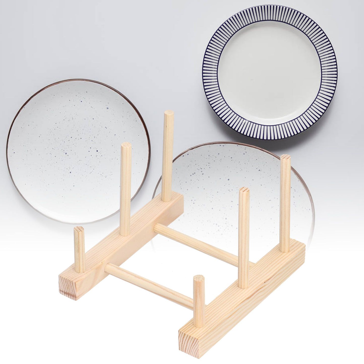 Wooden Dish Plate Drain Rack Non Defrmation Dinnerware Storage Organizer for Dish Plate Bowl Cup Pot Lid V1294-YM0523-3117210187211