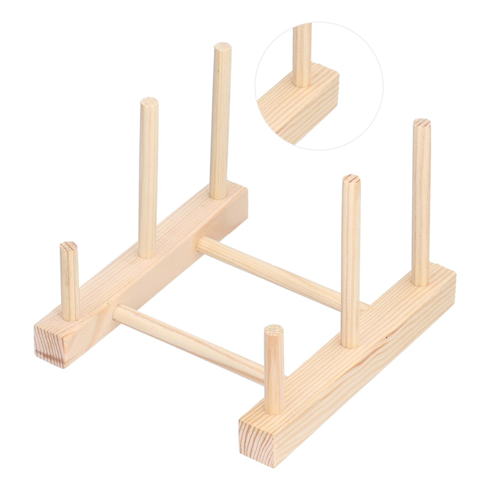 Wooden Dish Plate Drain Rack Non Defrmation Dinnerware Storage Organizer for Dish Plate Bowl Cup Pot Lid V1294-YM0523-3117210187211