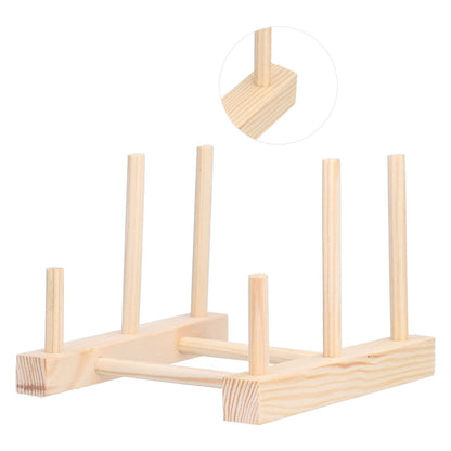 Wooden Dish Plate Drain Rack Non Defrmation Dinnerware Storage Organizer for Dish Plate Bowl Cup Pot Lid V1294-YM0523-3117210187211