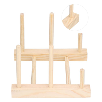Wooden Dish Plate Drain Rack Non Defrmation Dinnerware Storage Organizer for Dish Plate Bowl Cup Pot Lid V1294-YM0523-3117210187211