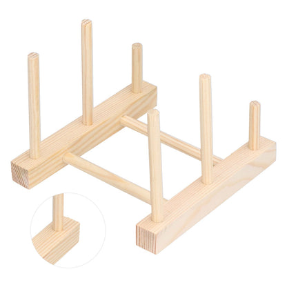 Wooden Dish Plate Drain Rack Non Defrmation Dinnerware Storage Organizer for Dish Plate Bowl Cup Pot Lid V1294-YM0523-3117210187211