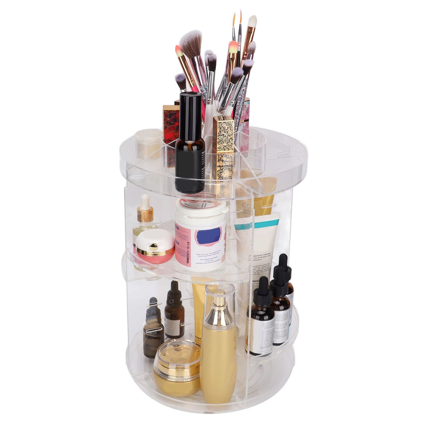 Makeup Organizer 360 Degree Rotation Cosmetic Storage Box Large Capacity Acrylic Jewelry Storage Rack V1294-YM0523-3117210193811