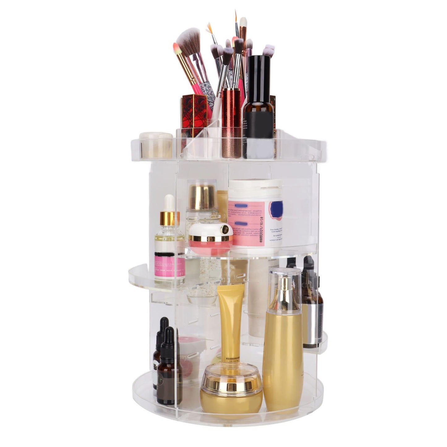 Makeup Organizer 360 Degree Rotation Cosmetic Storage Box Large Capacity Acrylic Jewelry Storage Rack V1294-YM0523-3117210193811