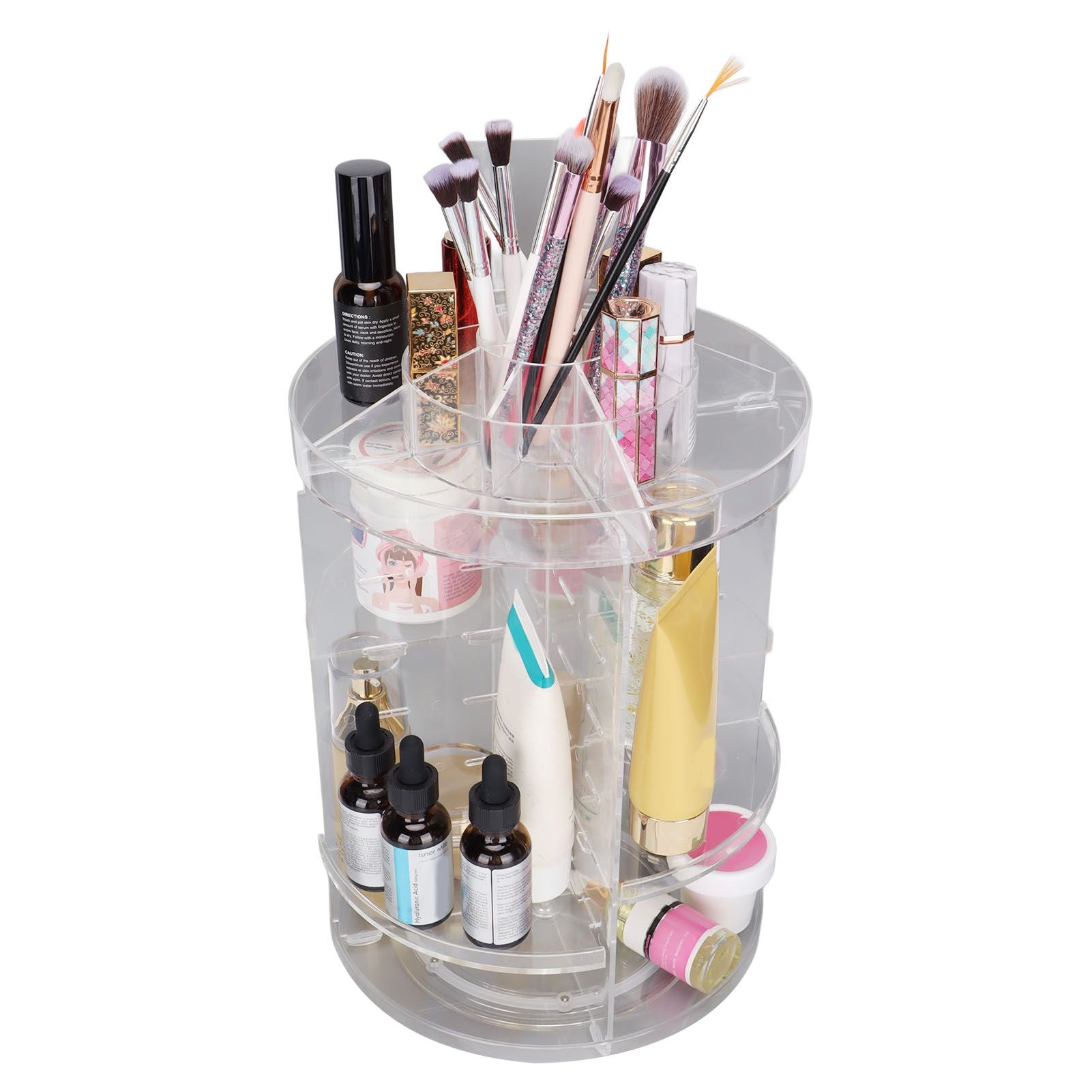 Makeup Organizer 360 Degree Rotation Cosmetic Storage Box Large Capacity Acrylic Jewelry Storage Rack V1294-YM0523-3117210193811