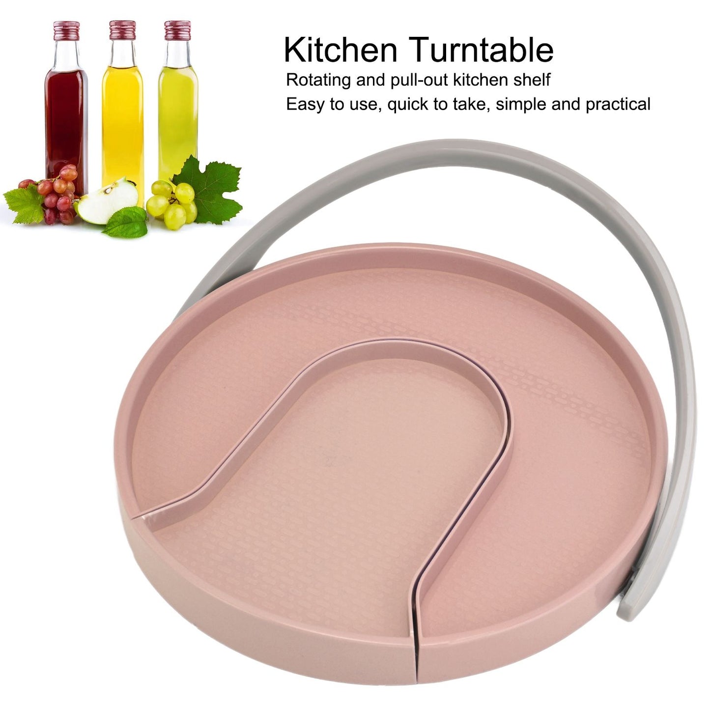 Kitchen Storage Turntable Non Skid Kitchen Spice Beverage Pull Out Organizer Rack for Kitchen Cabinets V1294-YM0523-3117210195614