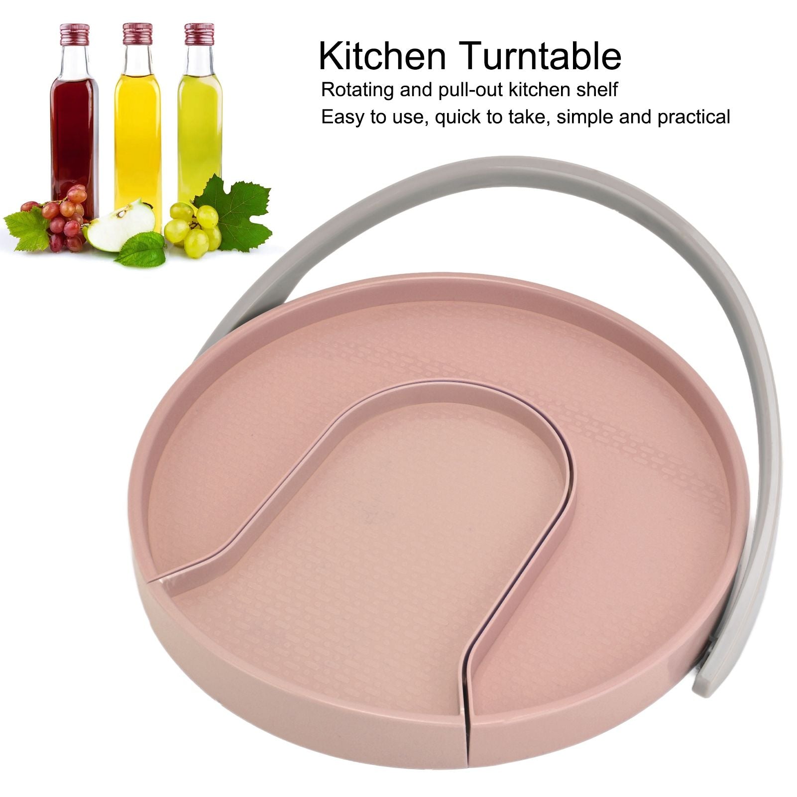 Kitchen Storage Turntable Non Skid Kitchen Spice Beverage Pull Out Organizer Rack for Kitchen Cabinets V1294-YM0523-3117210195614