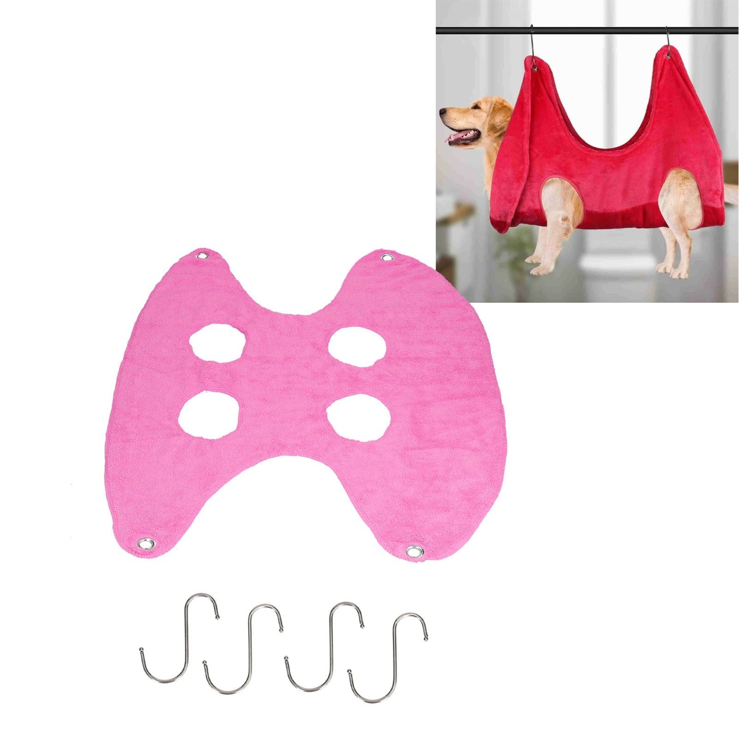 Pet Grooming Sling Dog Grooming Sling Hammock Helper for Bathing Washing Nail ClippingS Rose Red V1294-YM0523-3117210196111