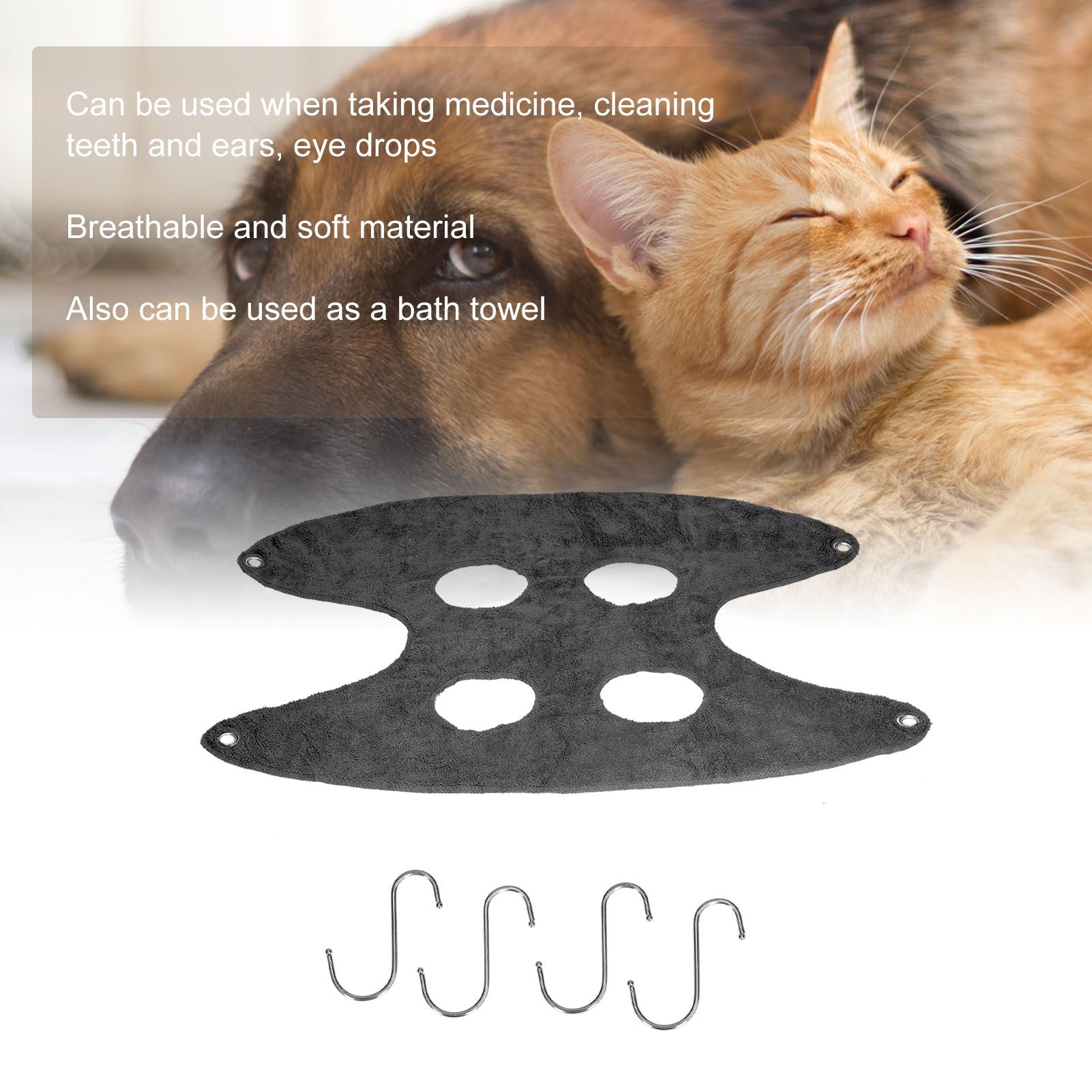 Pet Grooming Sling Dog Grooming Sling Hammock Helper for Bathing Washing Nail ClippingS Grey V1294-YM0523-3117210196113