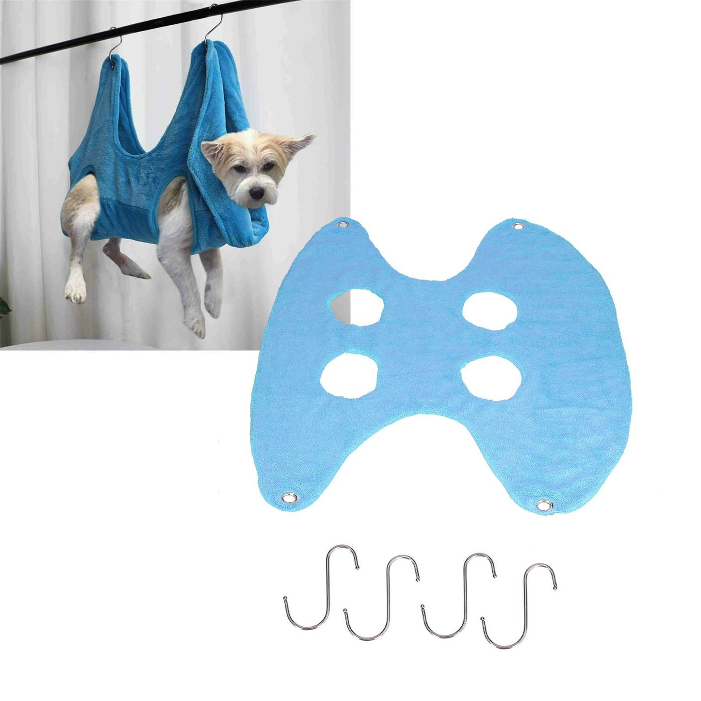 Pet Grooming Sling Dog Grooming Sling Hammock Helper for Bathing Washing Nail ClippingM Blue V1294-YM0523-3117210196115