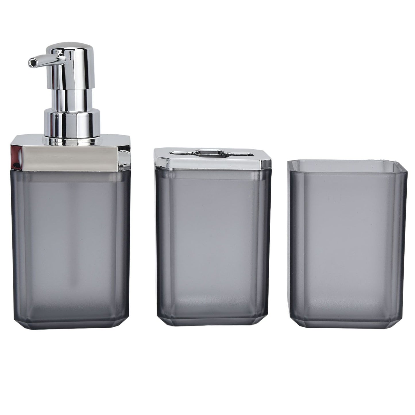 7Pcs/Set Plastic Bathroom Accessory Grey Toothbrush Holder Soap Tray Kit for Home Hotel V1294-YM0523-3117210196311
