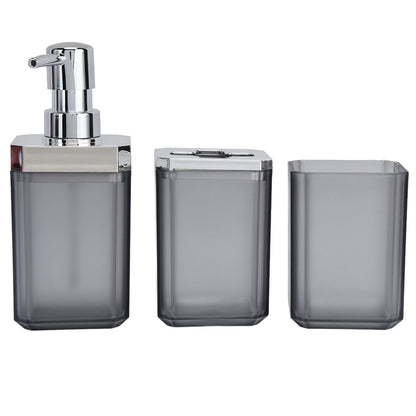 7Pcs/Set Plastic Bathroom Accessory Grey Toothbrush Holder Soap Tray Kit for Home Hotel V1294-YM0523-3117210196311