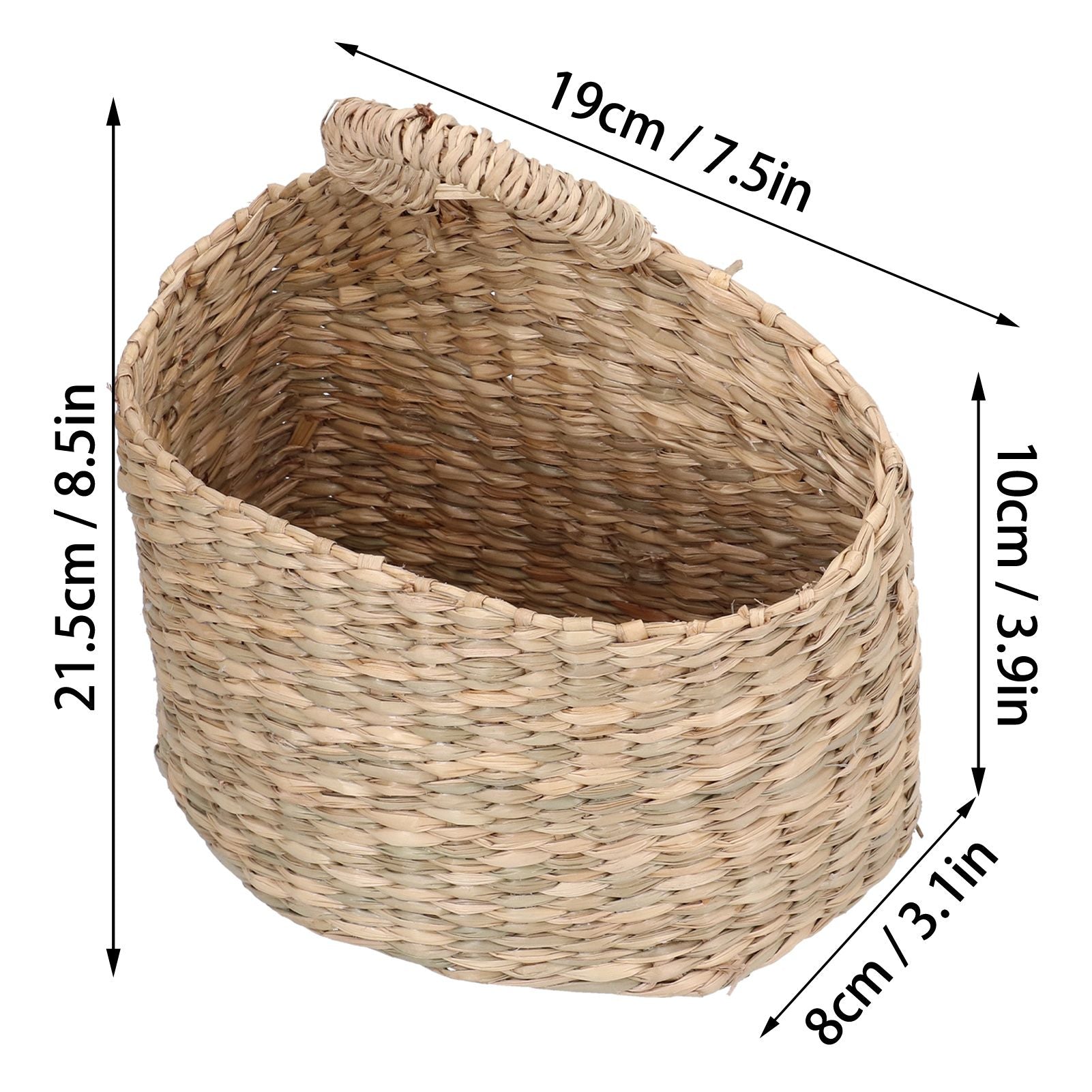 Hanging Basket Seagrass Woven Wall Hanging Storage Basket Organizer for Home Garden Decoration V1294-YM0523-3117210196511