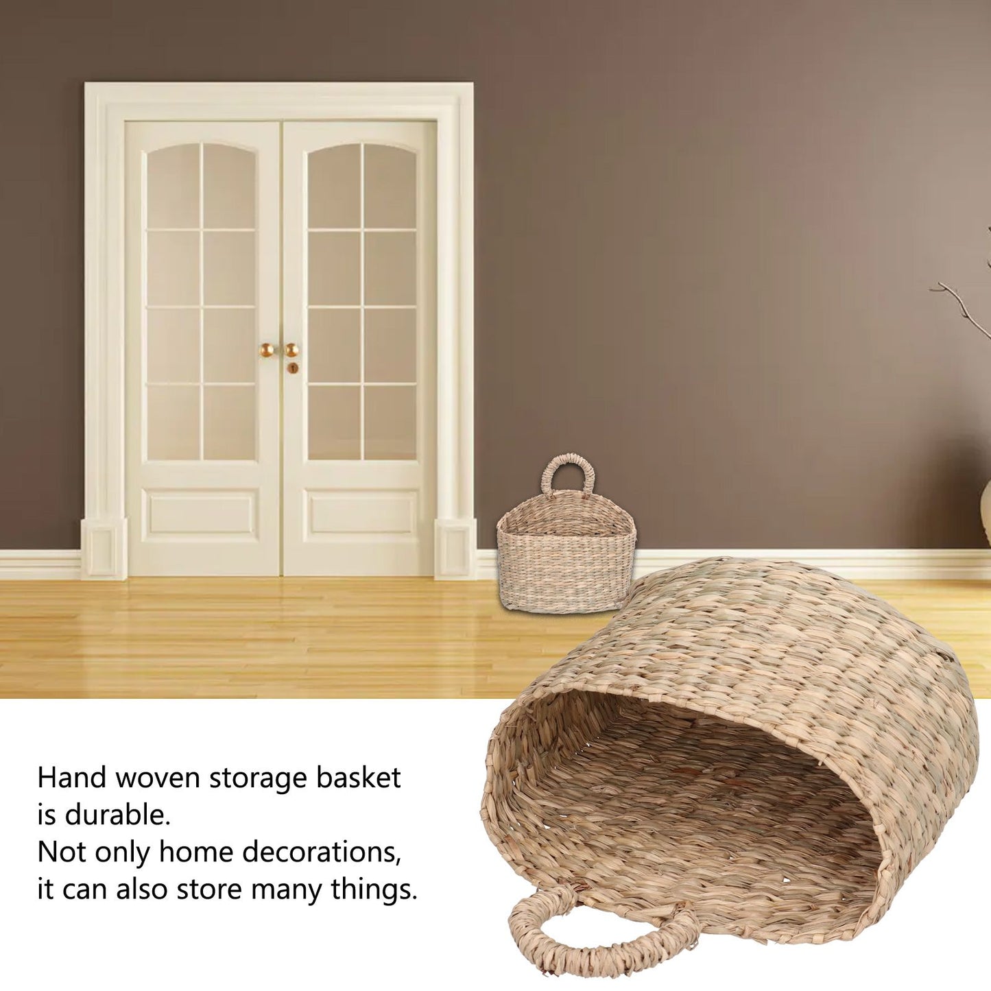 Hanging Basket Seagrass Woven Wall Hanging Storage Basket Organizer for Home Garden Decoration V1294-YM0523-3117210196511