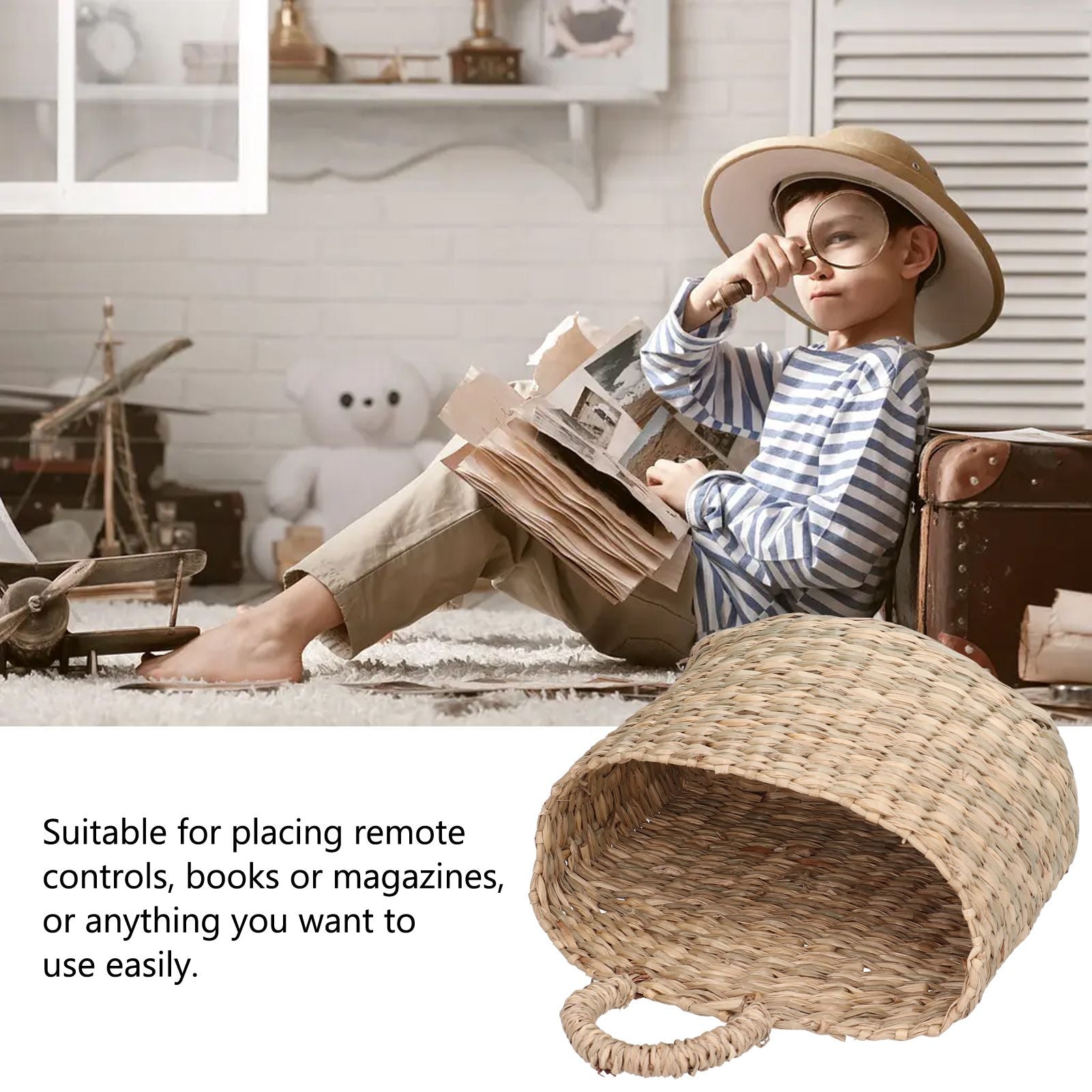 Hanging Basket Seagrass Woven Wall Hanging Storage Basket Organizer for Home Garden Decoration V1294-YM0523-3117210196511