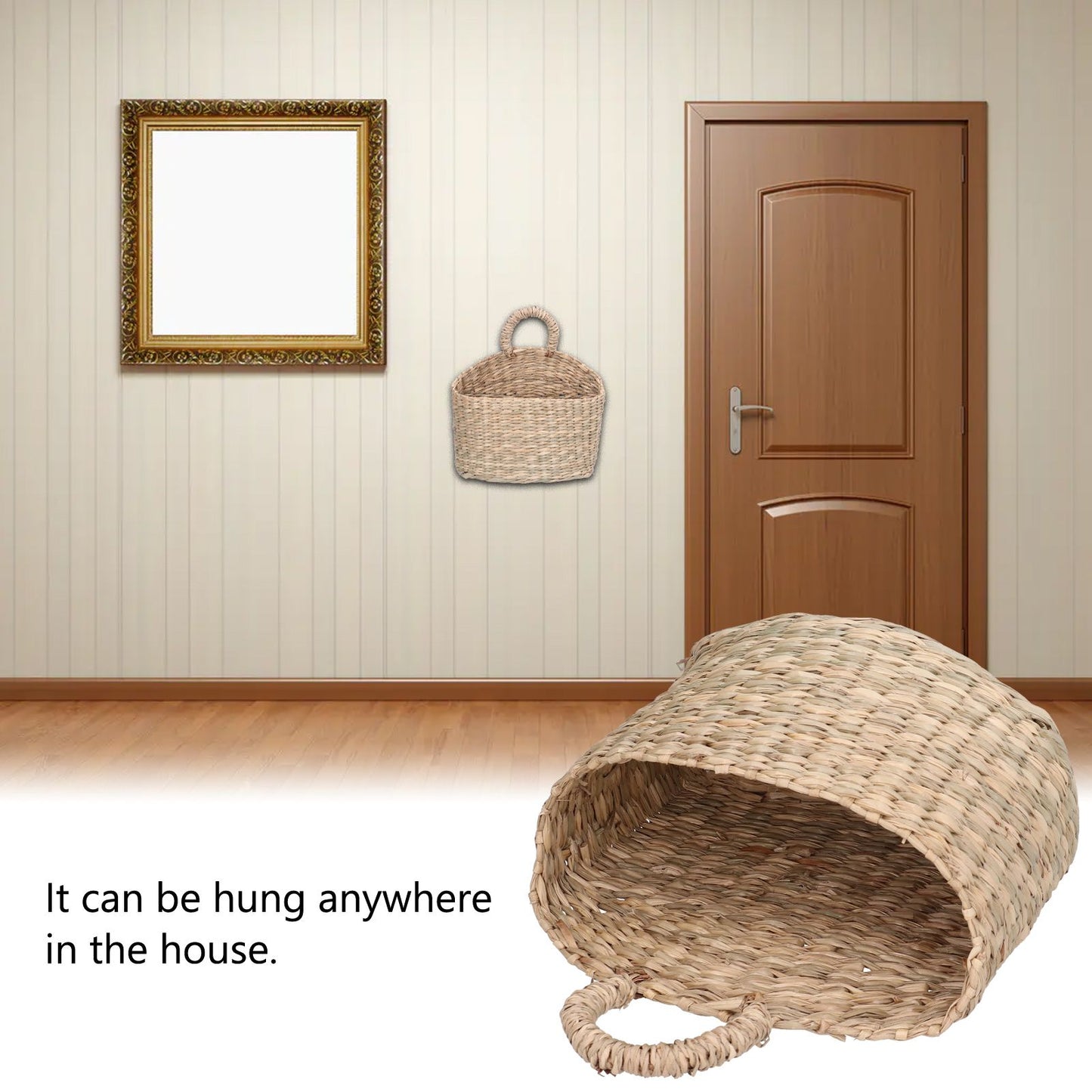 Hanging Basket Seagrass Woven Wall Hanging Storage Basket Organizer for Home Garden Decoration V1294-YM0523-3117210196511