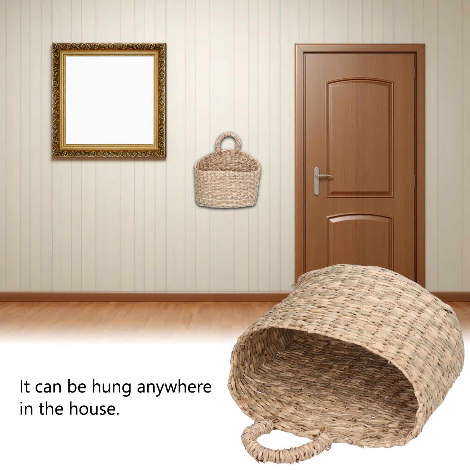 Hanging Basket Seagrass Woven Wall Hanging Storage Basket Organizer for Home Garden Decoration V1294-YM0523-3117210196511