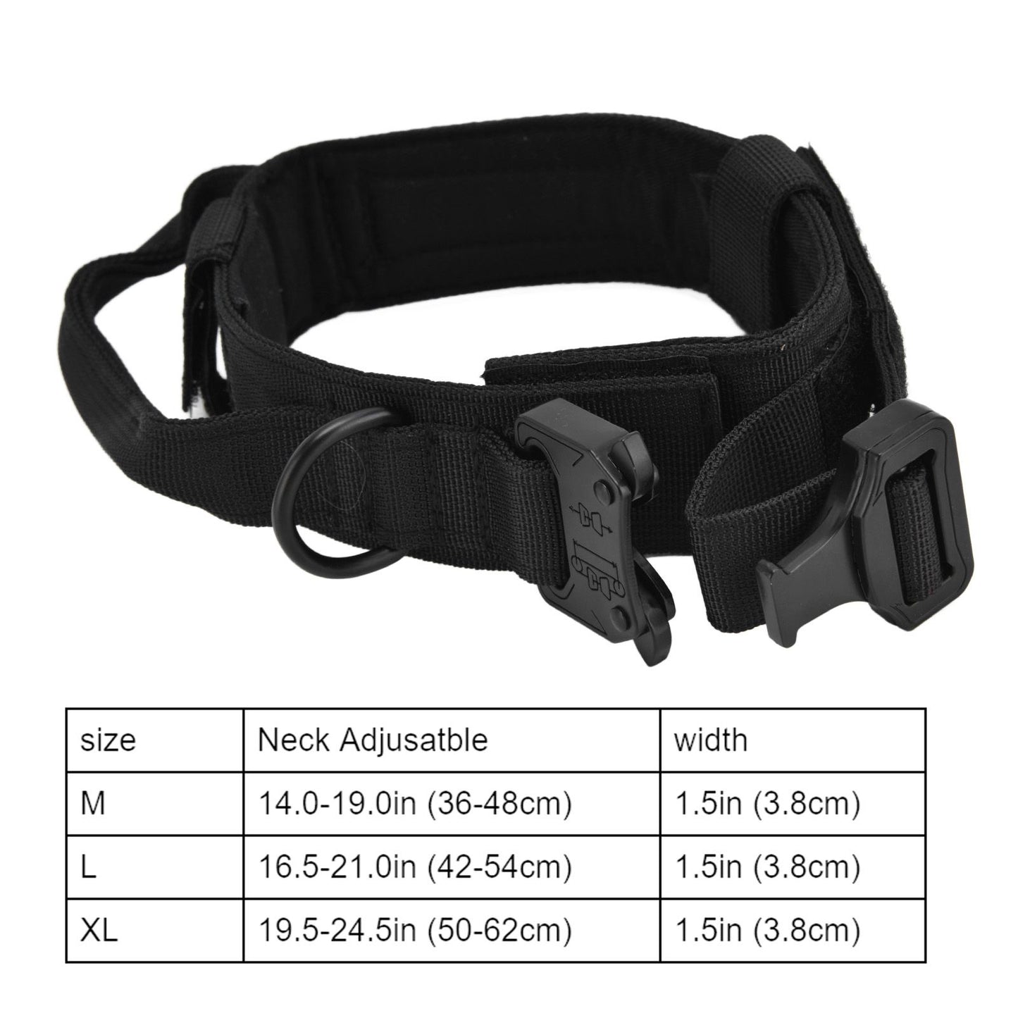 Traction Dog Collar with Buckle Nylon Iron Training Hunting Collar Pet Accessory for OutdoorBlack XL V1294-YM0523-3117210197413