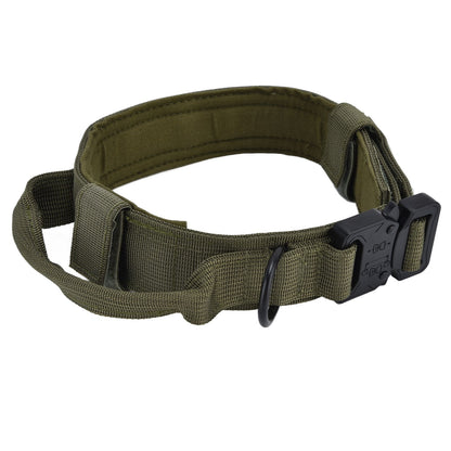 Traction Dog Collar with Buckle Nylon Iron Training Hunting Collar Pet Accessory for OutdoorGreen M V1294-YM0523-3117210197414