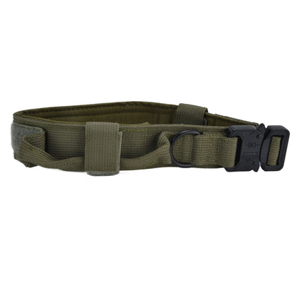 Traction Dog Collar with Buckle Nylon Iron Training Hunting Collar Pet Accessory for OutdoorGreen M V1294-YM0523-3117210197414
