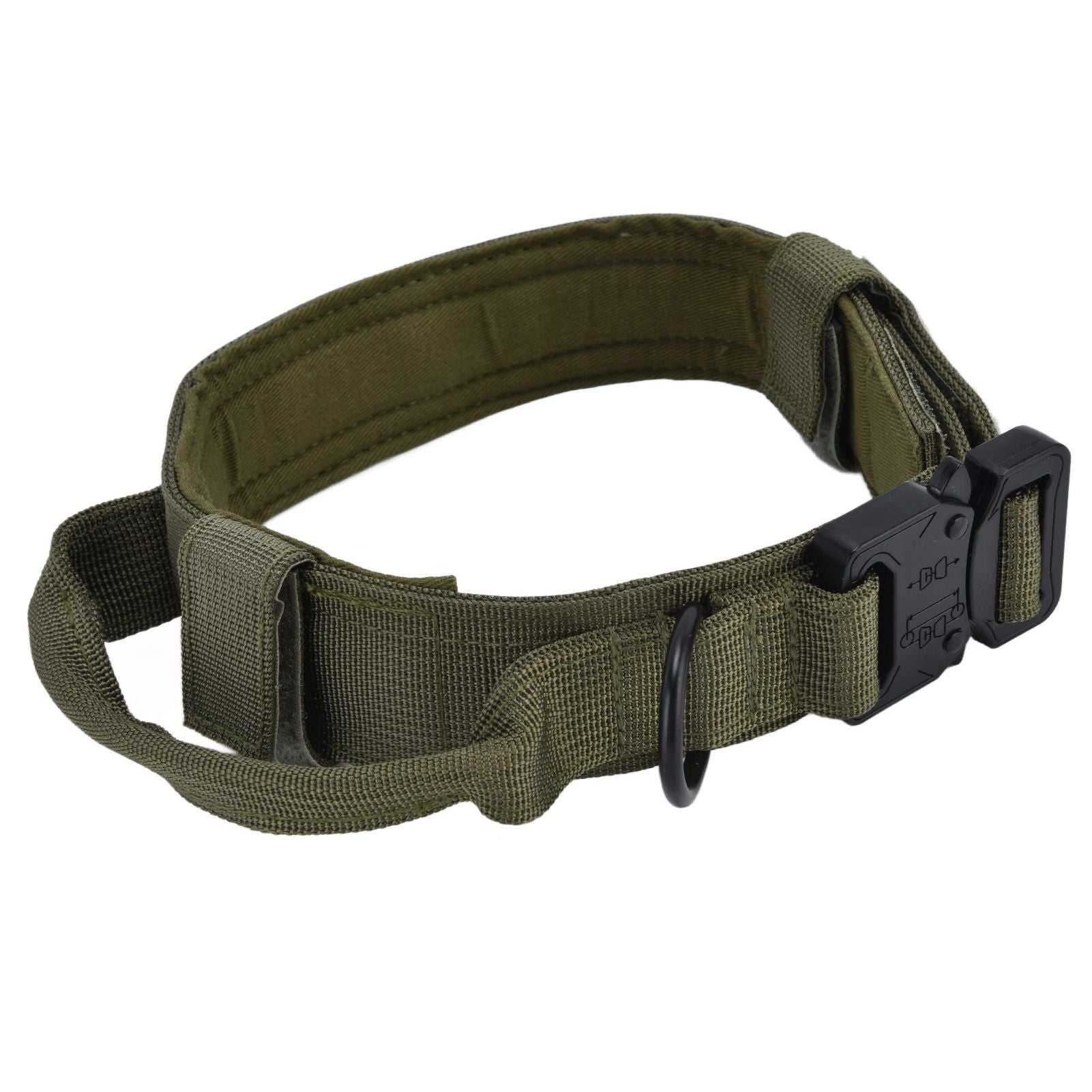 Traction Dog Collar with Buckle Nylon Iron Training Hunting Collar Pet Accessory for OutdoorGreen M V1294-YM0523-3117210197414