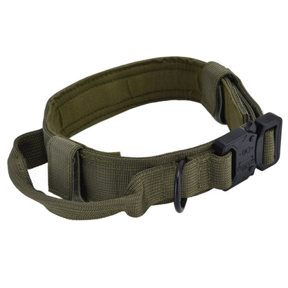 Traction Dog Collar with Buckle Nylon Iron Training Hunting Collar Pet Accessory for OutdoorGreen M V1294-YM0523-3117210197414