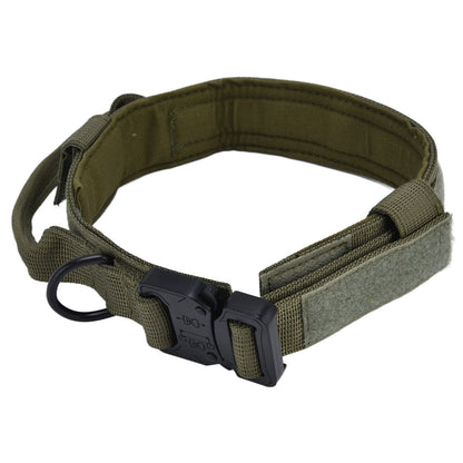 Traction Dog Collar with Buckle Nylon Iron Training Hunting Collar Pet Accessory for OutdoorGreen M V1294-YM0523-3117210197414