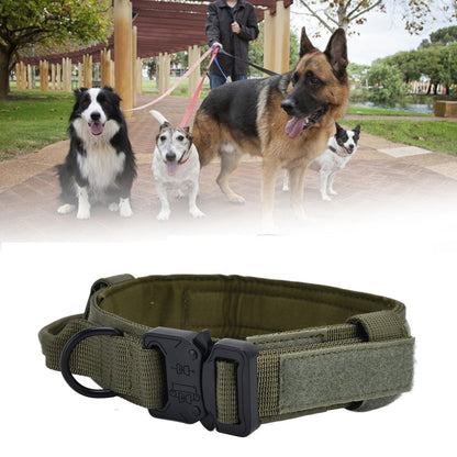 Traction Dog Collar with Buckle Nylon Iron Training Hunting Collar Pet Accessory for OutdoorGreen M V1294-YM0523-3117210197414