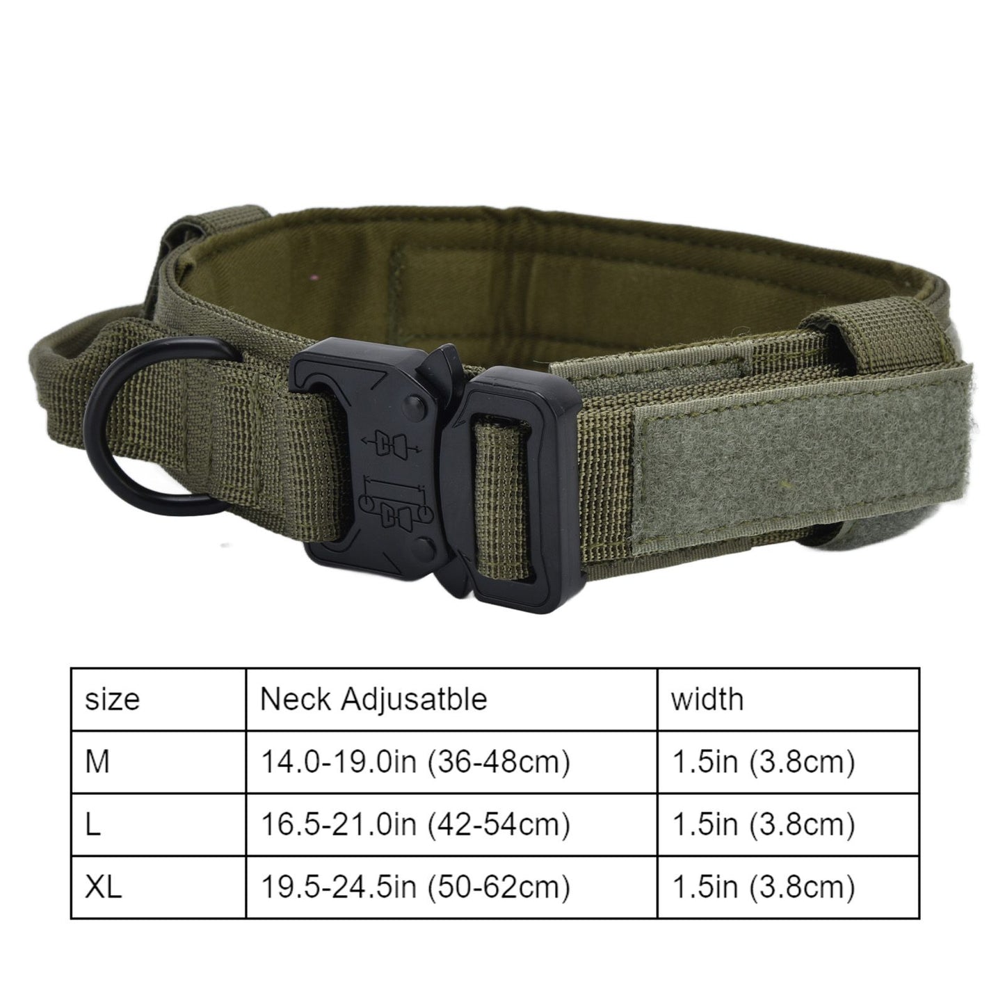 Traction Dog Collar with Buckle Nylon Iron Training Hunting Collar Pet Accessory for OutdoorGreen M V1294-YM0523-3117210197414