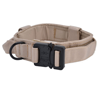 Traction Dog Collar with Buckle Nylon Iron Training Hunting Collar Pet Accessory for OutdoorKhaki XL V1294-YM0523-3117210197419