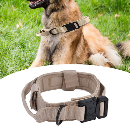 Traction Dog Collar with Buckle Nylon Iron Training Hunting Collar Pet Accessory for OutdoorKhaki XL V1294-YM0523-3117210197419
