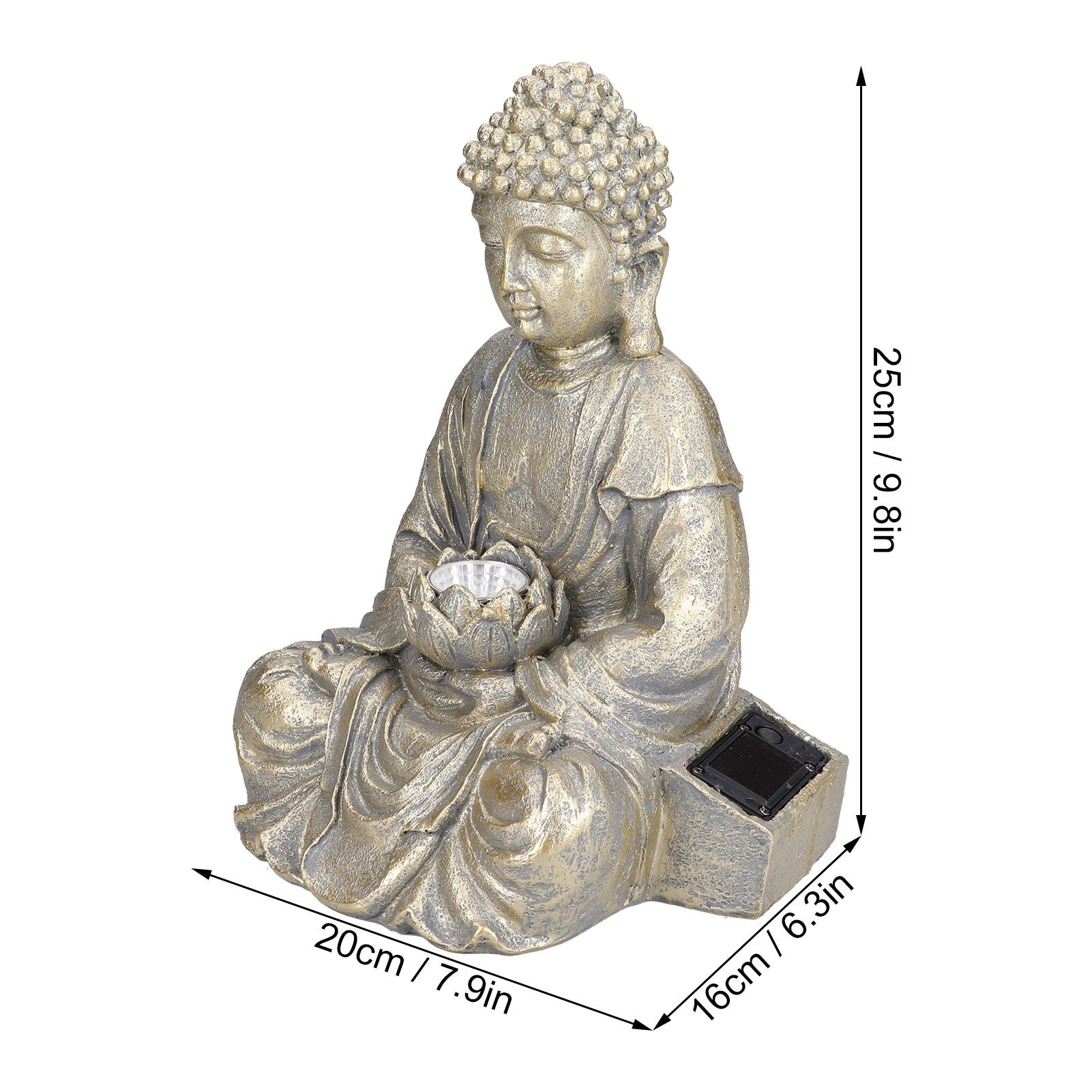 Home Buddha Garden Light Solar Powered Zen Buddha Garden Statue for Yard Garden Patio Deck V1294-YM0523-3117210197611