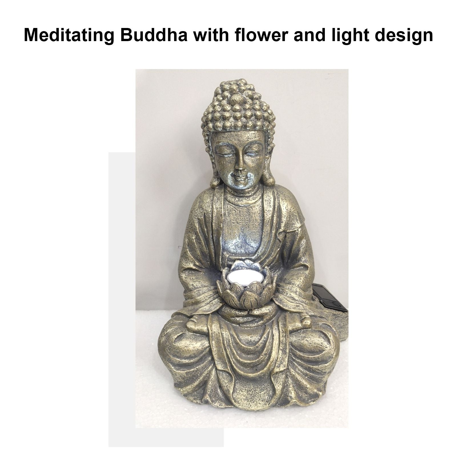 Home Buddha Garden Light Solar Powered Zen Buddha Garden Statue for Yard Garden Patio Deck V1294-YM0523-3117210197611