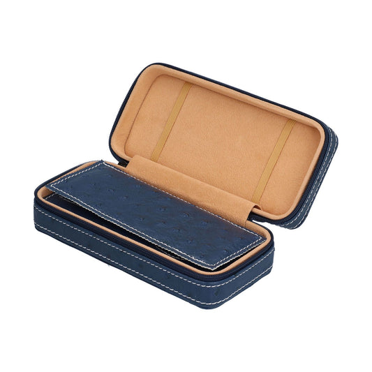 Watch Storage Box Ostrich Pattern Zippered Artificial Leather Watch Bag for Watch Holders Watch Maintenance V1294-YM0523-3117210197811