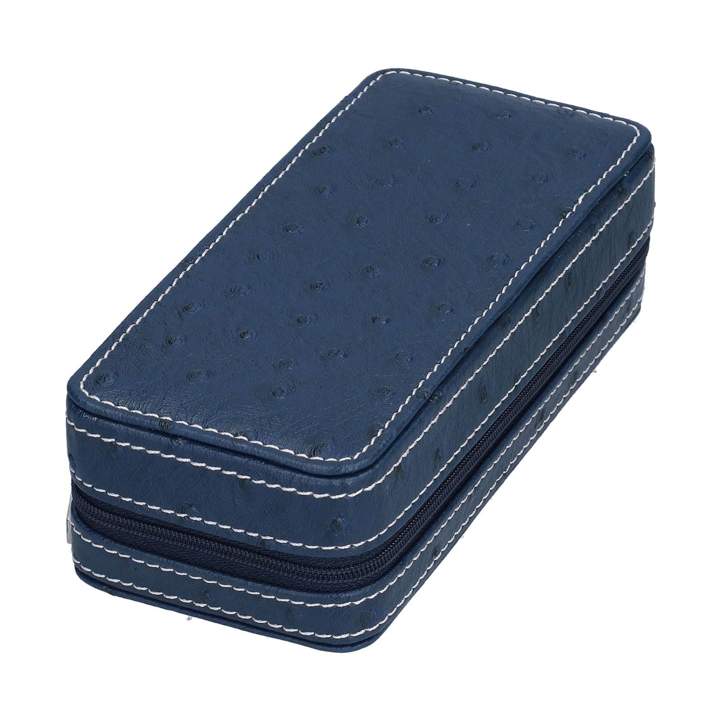 Watch Storage Box Ostrich Pattern Zippered Artificial Leather Watch Bag for Watch Holders Watch Maintenance V1294-YM0523-3117210197811