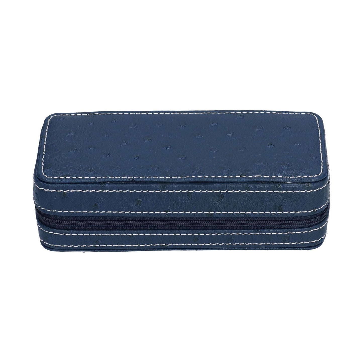 Watch Storage Box Ostrich Pattern Zippered Artificial Leather Watch Bag for Watch Holders Watch Maintenance V1294-YM0523-3117210197811
