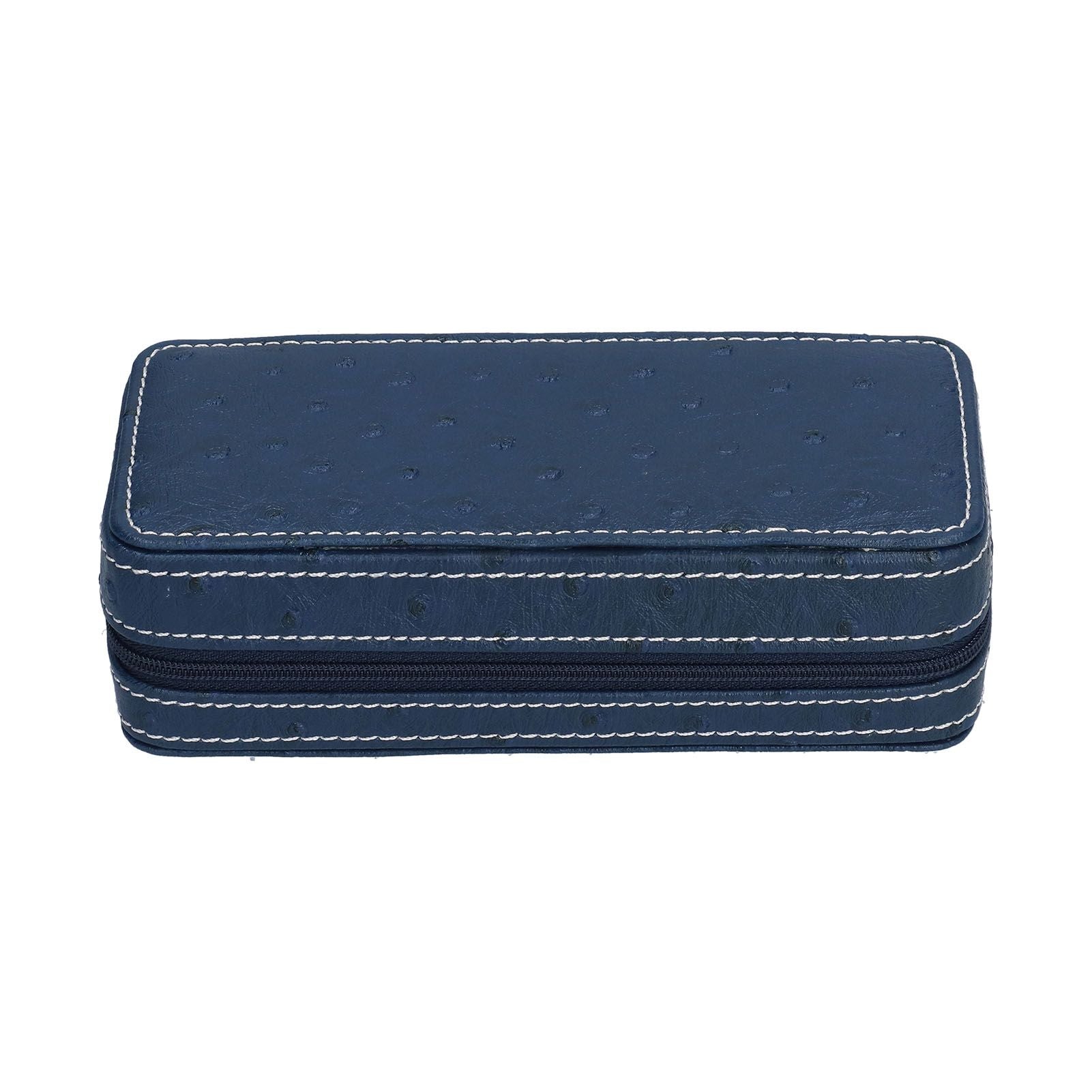 Watch Storage Box Ostrich Pattern Zippered Artificial Leather Watch Bag for Watch Holders Watch Maintenance V1294-YM0523-3117210197811