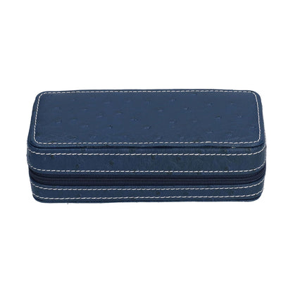 Watch Storage Box Ostrich Pattern Zippered Artificial Leather Watch Bag for Watch Holders Watch Maintenance V1294-YM0523-3117210197811