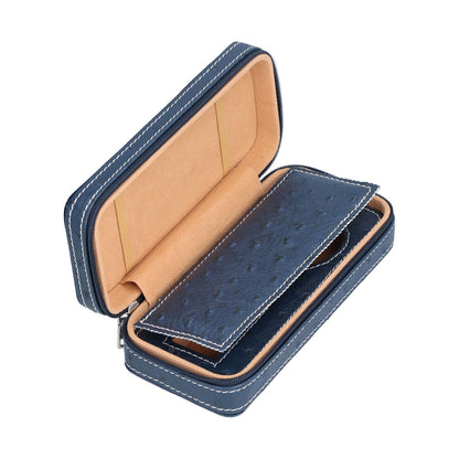 Watch Storage Box Ostrich Pattern Zippered Artificial Leather Watch Bag for Watch Holders Watch Maintenance V1294-YM0523-3117210197811
