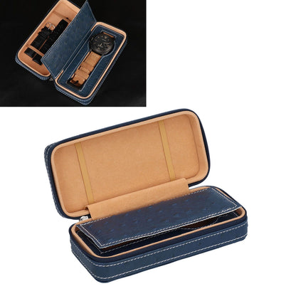 Watch Storage Box Ostrich Pattern Zippered Artificial Leather Watch Bag for Watch Holders Watch Maintenance V1294-YM0523-3117210197811