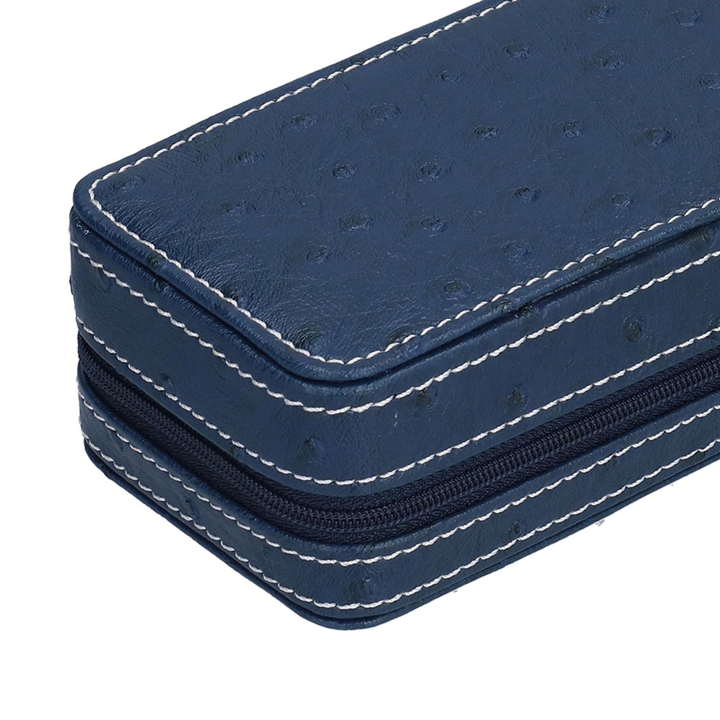 Watch Storage Box Ostrich Pattern Zippered Artificial Leather Watch Bag for Watch Holders Watch Maintenance V1294-YM0523-3117210197811