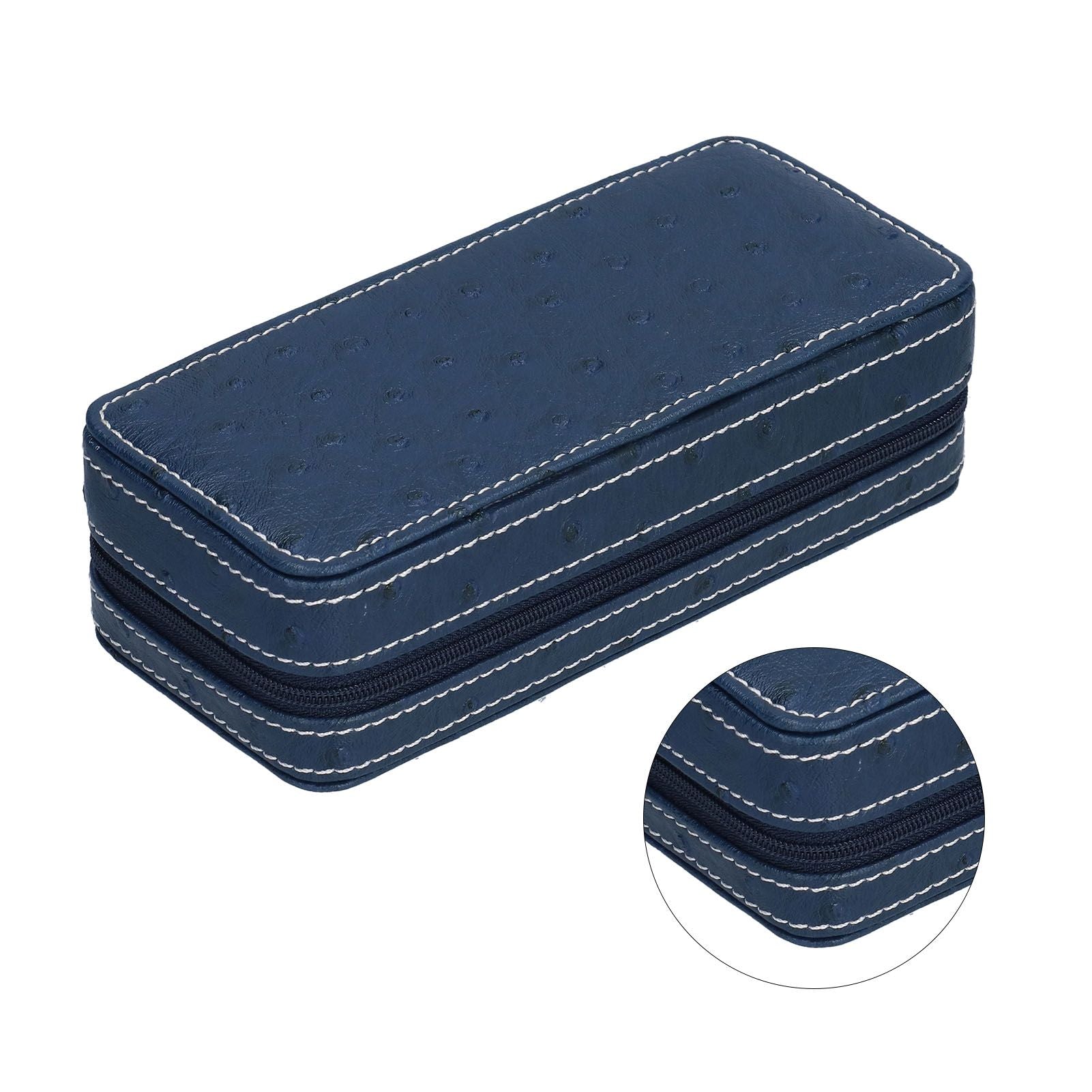 Watch Storage Box Ostrich Pattern Zippered Artificial Leather Watch Bag for Watch Holders Watch Maintenance V1294-YM0523-3117210197811
